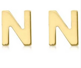 9K YG MINI INITIAL 'N' STUD E/R